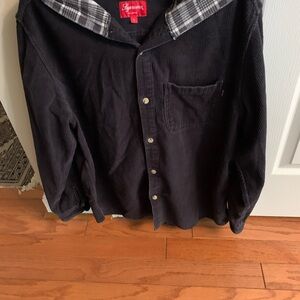 Authentic Supreme Black Corduroy hoodie